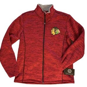 Chicago Blackhawks Jacket Size Large Full Zip Red NHL GIII Carl Banks NWT